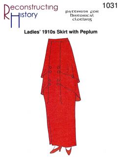 Retro 1910s Titanic Era Skirt with Peplum Reconstructing History