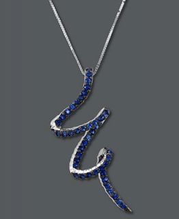 Le Vian 14k White Gold Necklace, Sapphire Pendant (9/10 ct. t.w.)