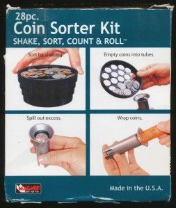 Counter Tubes Sorter Kit Easily Count Roll Coins Magnif 3851