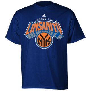 Adidas Jeremy Lin New York Knicks Linsanity T Shirt Royal Blue