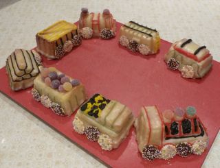 miniature train cake mould made from flexible silicone bakeware. Make