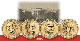 2007 Presidential Dollar Coins Get All 4 Sets 8 Coins