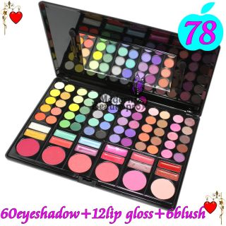 78COLOR Eyeshadow Lipstick Blush Brush Makeup Kit Set 1