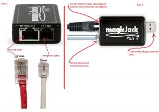 Magicjack Plus USB Phone Jack Free 1 Year Service