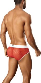 Sexy Mens PPU Underwear Brief Unique Mesh Rear Open Cut in Pouch