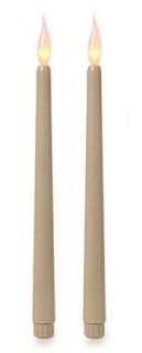 LED Battery Operated Flicker Flame Taper Candles 2 Pkg 11 Beige