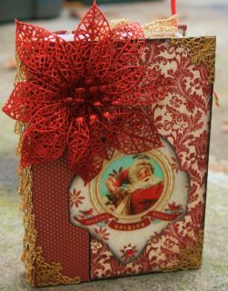 Premade Christmas Envelope Scrapbook Album w Many Pages