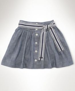 Ralph Lauren Kids Skirt, Little Girls Chambray Button Front Skirt