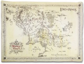 The Rings Parchment Poster Print Map of Middle Earth 26 x 20