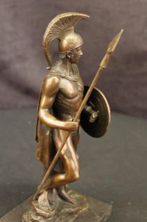 Bronze Marble Statue Roman Soldier Greek Warrior Military Hero Art