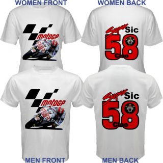 Ciao Super SIC Marco SIMONCELLI 58 Italian MotoGP Custom White T Shirt