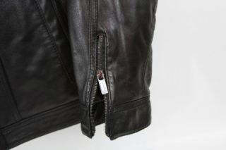 Andrew Marc Black Motorcycle Leather Jacket Size XL