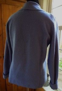 Marconi Dusty Periwinkle Blue Boiled Wool Wrap Jacket . Fabulous Color
