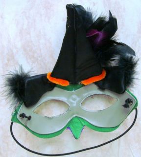 Halloween Witch Hat Mask Mardi Gras Costume Face TC5611