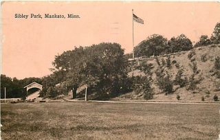 MN Mankato Sibley Park mailed 1918 Town View T16621
