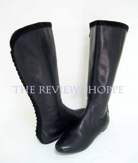 Maria Sharapova by Cole Haan Air Swan Black Leather Knee Boots 8 5B