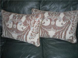 Throw Pillows Stamped FORTUNY Fabric Glicine New Custom Designer