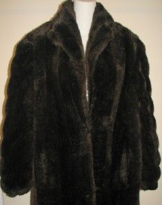 Gorgeous Mariel Faux Fur Deep Mahogany Mink Full Length Coat SzM