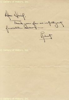Robert Mapplethorpe Autograph Note Signed