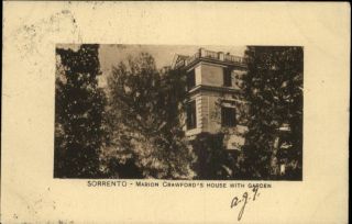 Sorrento Italy Marion Crawfords House w Garden c1910 Postcard