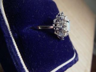 Gorgeous Fiery Opal Diamond Sapphire 14kt Ring
