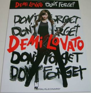 Demi Lovato DonT Forget Piano Vocal Guitar Song Book