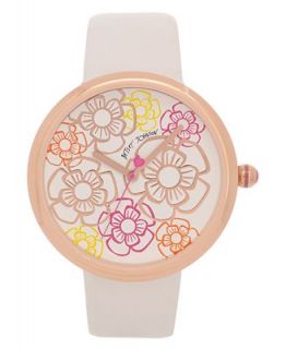 Betsey Johnson Watch, Womens White Leather Strap 36mm BJ00039 12