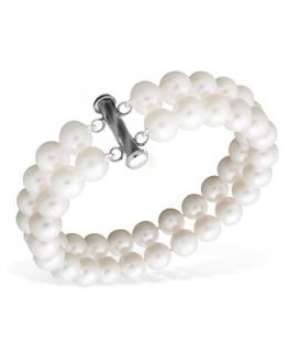 Pearl Bracelet, Sterling Silver Cultured Freshwater Pearl Two Row (8 1