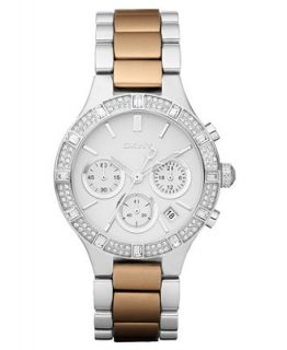 DKNY Watch, Womens Chronograph Stainless Steel and Caramel Aluminum