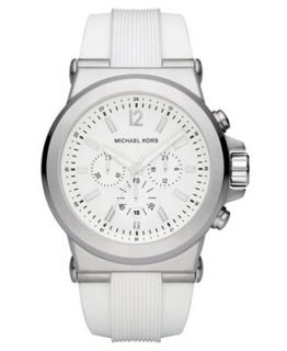 Michael Kors Watch, White Silicone Bracelet 45mm MK8153