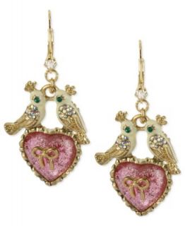 Betsey Johnson Earrings, Heart and Bow Drop Earrings   Fashion Jewelry