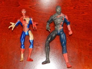 Spiderman Action Figure Hasbro Black Silver Grey Man Marvel Lot Black