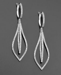 Diamond Earrings, 14k White Gold Diamond Chandelier Earrings (1/2 ct