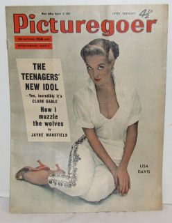 Picturegoer Magazine 8 10 57 Jayne Mansfield Clark Gable UK Comics