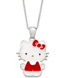 Hello Kitty Necklace, Sterling Silver Kitty Umbrella Pendant
