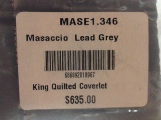 New in Package Signoria Firenze Masaccio Oversized Grey King Quilted