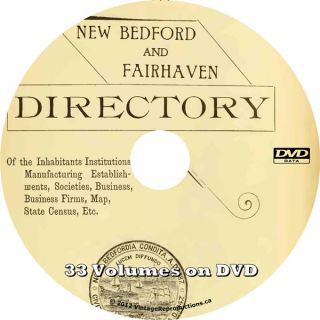 New Bedford, Massachusetts {33 Volumes} City Directory ~ MA History