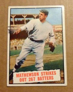 1961 Topps Baseball Christy Mathewson 408 Sharp KR