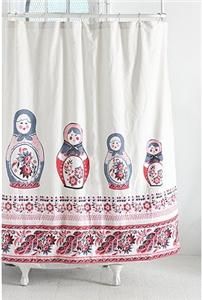 Matryoshka Nesting Doll Urban Fabric Shower Curtain