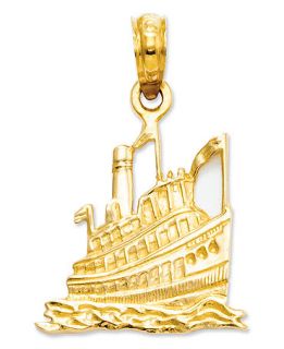 14k Gold Charm, Cruise Ship Charm   Jewelry & Watches