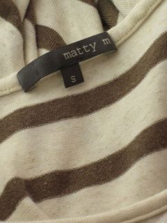 Anthropologie Matty M Olive Green Striped Jersey Knit Kimono Sleeve