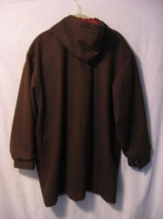 Stephanie Matthews II Womens Coat Jacket Hooded Wool Blend Dark Brown