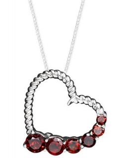 Sterling Silver Necklace, Garnet Heart Pendant (1 3/4 ct. t.w.)