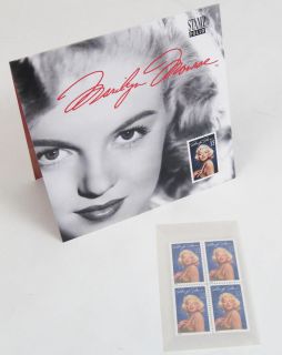 1995 USPS Marilyn Monroe Stamp Folio w 4 Stamps