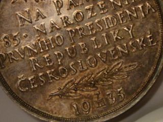 1935 Czechoslovakia Tomas Masaryk Silver Medal in Box UNC by O Spaniel