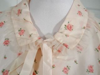 Vintage Weinberg Pink Rose Nylon House Dress Robe Size XL Bust 50 NOS