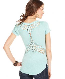 Free People Top, Cap Sleeve Lace Back Tee   Womens Tops