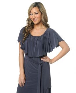 Curations with Stefani Greenfield Jersey Knit Ruffle Tunic Blk XL