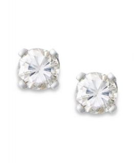 Diamond Earrings, 10k White Gold Round Cut Diamond Stud Earrings (1/10