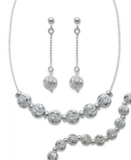 Giani Bernini Sterling Silver Necklace, Diamond Cut Bead   FINE